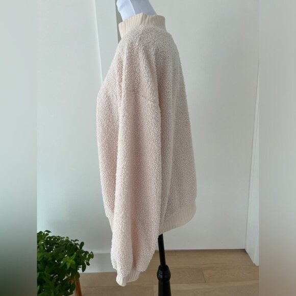 ANTHROPOLOGIE PORRIDGE Cream Brynn Sherpa Pullover Sweater Relax Fit Fuzzy Cozy - Picture 3 of 13